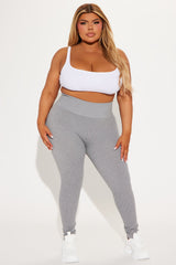 Francine Seamless Ribbed Legging - Heather Grey