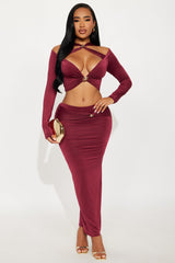Gracie X Front Maxi Skirt Set - Plum