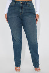 Second Chance Slim Straight Low Stretch Jeans - Medium Wash
