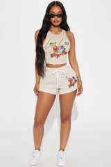 Love Less Heart & Dagger Shorts - Sand