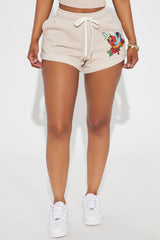 Love Less Heart & Dagger Shorts - Sand