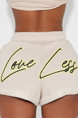 Love Less Heart & Dagger Shorts - Sand