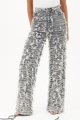 Oh So Shredded Stretch Straight Leg Jeans - Grey/combo