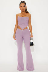Jenny Corset Mesh Pant Set - Lavender