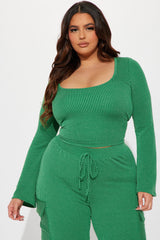 Nobody Like Me Ribbed Pant Set - Green