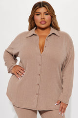 Maddie Ribbed Legging Set - Taupe