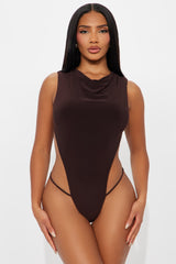 Power Play Backless Bodysuit Pant Set - Chocolate
