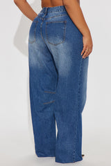 Kenzie Non Stretch Barrel Leg Jeans - Medium Wash