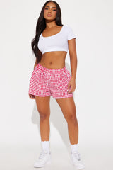 Cherry on Top Gingham Boxer Short - Red/White
