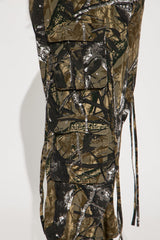Golden Hour Wide Leg Tree Camo Cargo Pant - Olive/combo