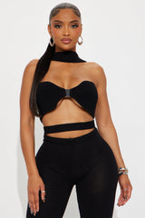 Sienna Cutout Knit Pant Set - Black