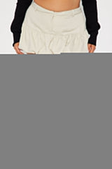 Casual Fling Bubble Mini Skirt - Cream
