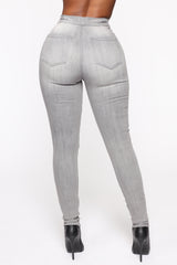 In The Night High Rise Skinny Jeans - Grey
