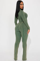 Good Day Mineral Wash Pant Set - Olive