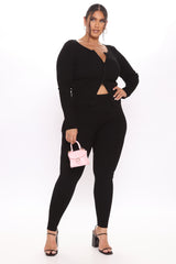Wrong Way Sweater Pant Set - Black