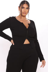 Wrong Way Sweater Pant Set - Black