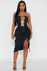 Sasha Ring Bodysuit And Midi Skirt Set - Black