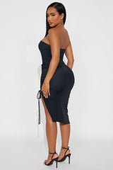 Sasha Ring Bodysuit And Midi Skirt Set - Black