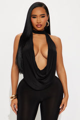 Yovanna Cowl Neck Toe Ring Pant Set - Black