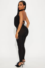 Yovanna Cowl Neck Toe Ring Pant Set - Black