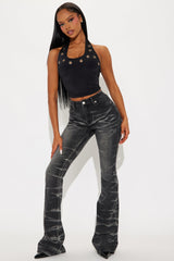 Tall So On Point Stretch Flare Jeans - Black Wash