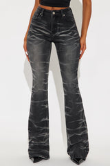 Tall So On Point Stretch Flare Jeans - Black Wash