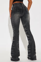 Tall So On Point Stretch Flare Jeans - Black Wash