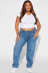 Nova 90s Straight Leg Jeans - Medium Blue Wash
