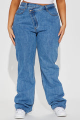 Tall Crossover Straight Leg Jeans - Medium Wash