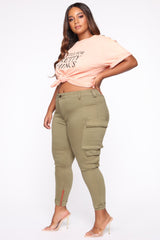 Kalley Cargo Pants - Olive