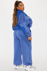 Vanessa Washed Jogger Pant Set - Blue