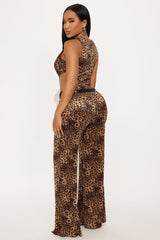 Under The Moonlight Bodysuit Pant Set - Brown/combo