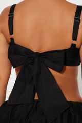 Kya Poplin Bubble Hem Skirt Set - Black