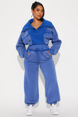 Vanessa Washed Jogger Pant Set - Blue
