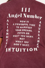 111 Angel Number Tunic Top - Burgundy