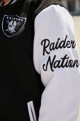 Las Vegas Raiders Letterman Jacket - Black/White