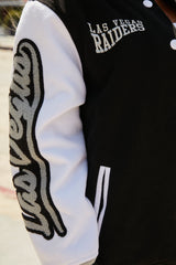 Las Vegas Raiders Letterman Jacket - Black/White