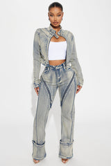 Locking In Stretch Straight Leg Jeans - Vintage Wash