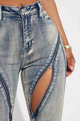 Locking In Stretch Straight Leg Jeans - Vintage Wash