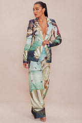 Ancient Art Blazer Suit Set - Multi Color