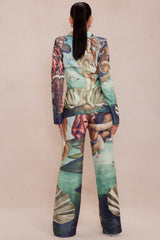 Ancient Art Blazer Suit Set - Multi Color