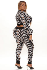 Don't Try So Sweater Pant Set - Black/combo