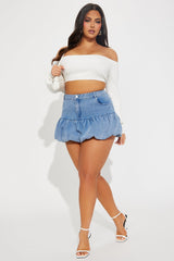 Sally Denim Bubble Mini Skirt - Light Wash