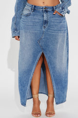 Lone Pine Denim Maxi Skirt - Medium Wash