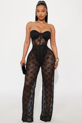 Laced In Lust Corset Pant Set - Black