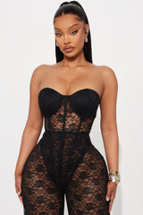 Laced In Lust Corset Pant Set - Black