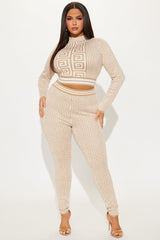 Gabrielle Pant Set - Taupe/combo
