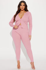 Wrong Way Sweater Pant Set - Pink