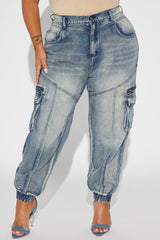 Superstitions Tinted Denim Joggers - Medium Wash
