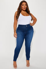 Booty So Good Moto Stretch Skinny Jeans - Dark Wash
